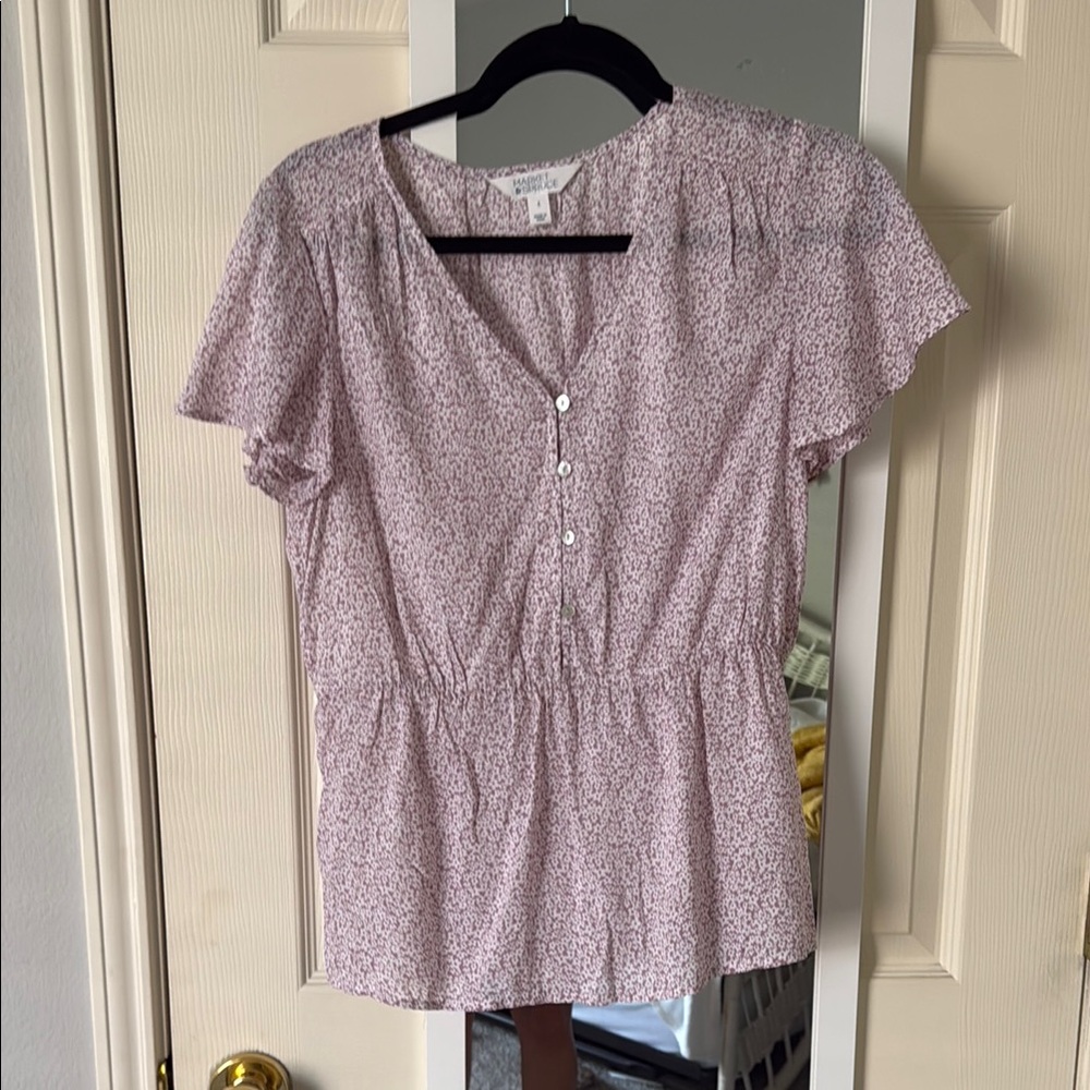 Universal Thread Purple Short Sleeve Peplum Blouse